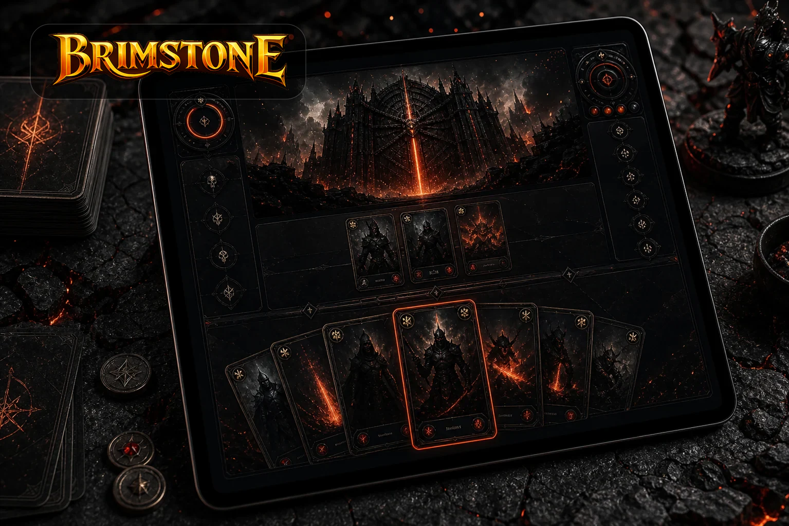 Brimstone tablet launch interface detail with the real wordmark