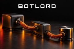 Botlord connected black control modules with orange cables