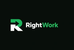 RightWork green and white logo on a dark background