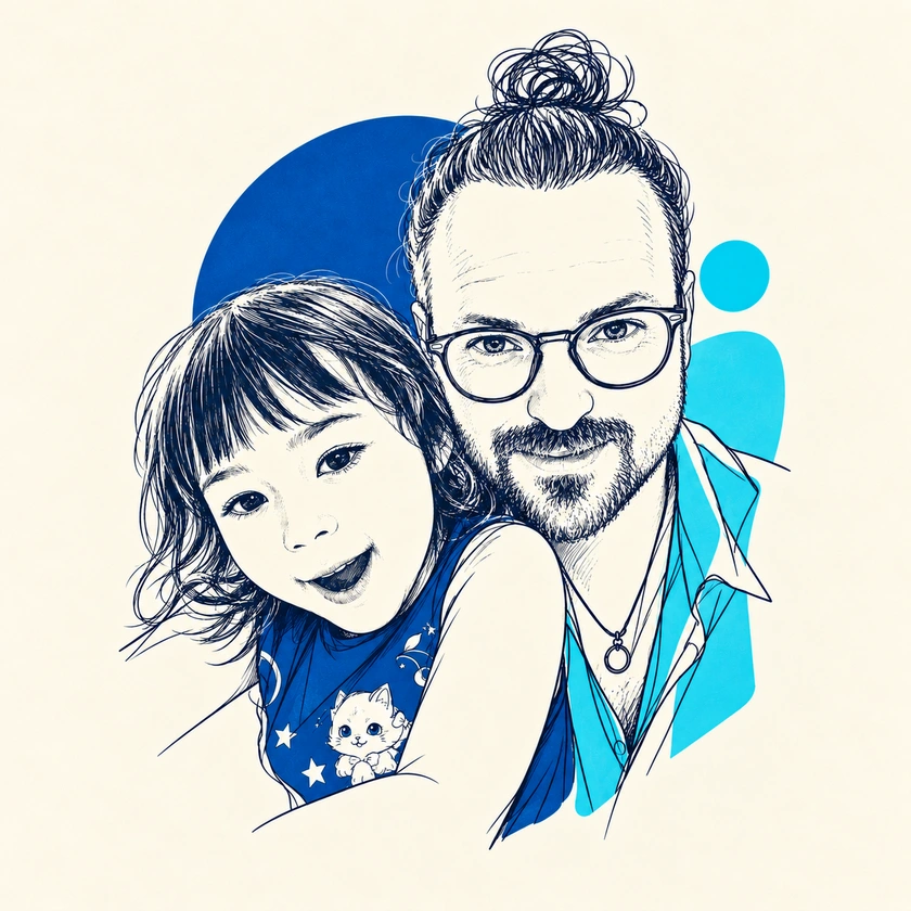Peik with his daughter